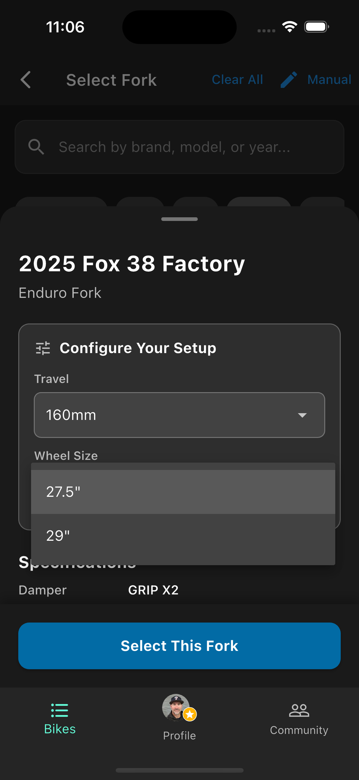 Configure fork settings