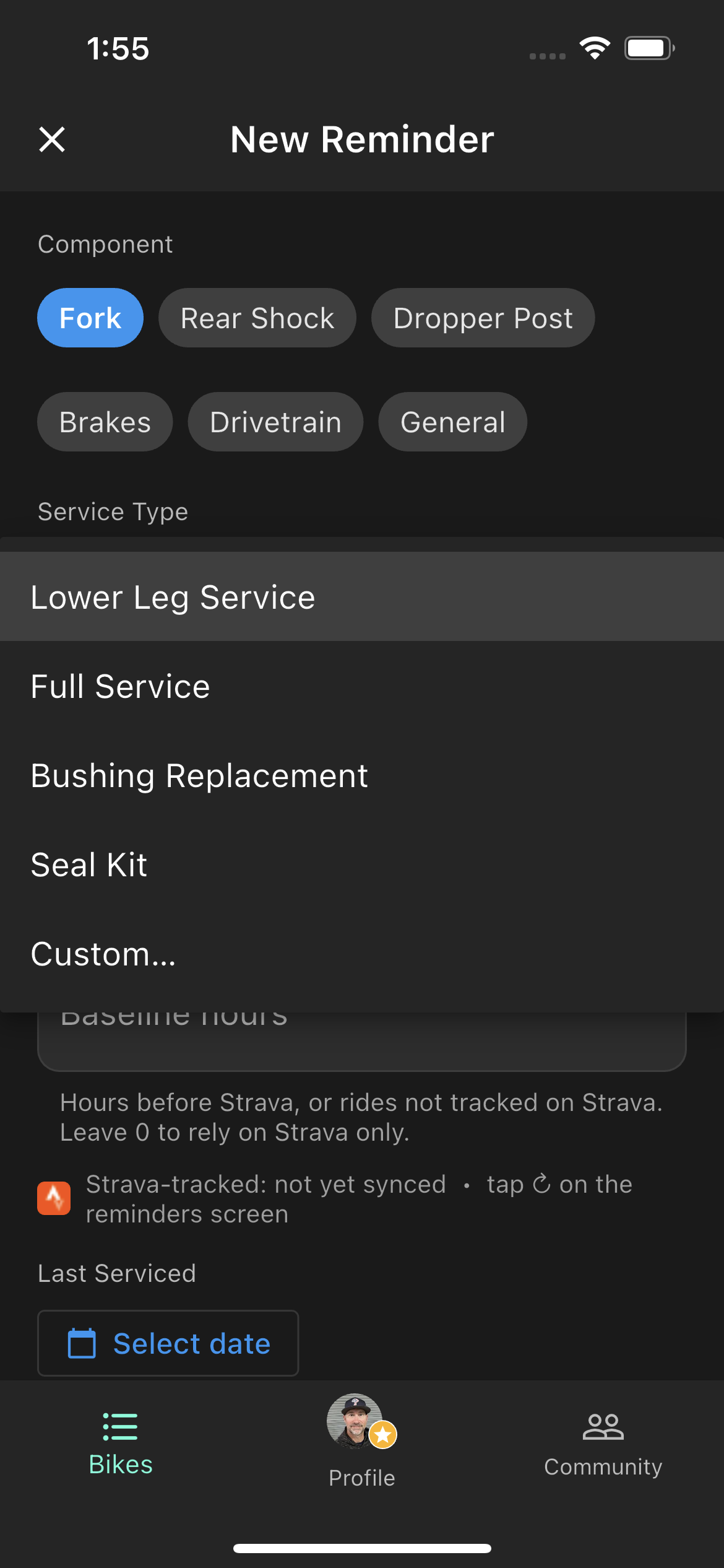 Fork service options