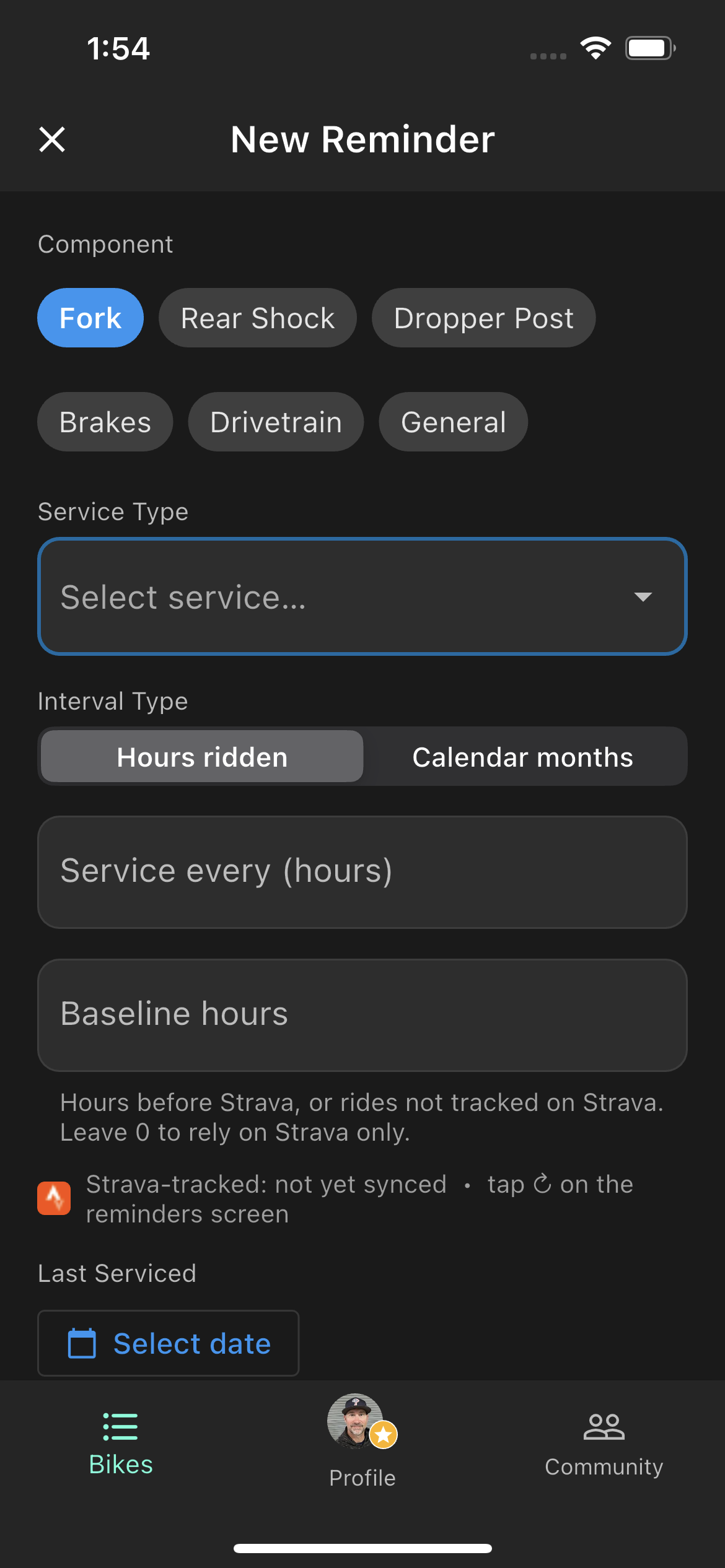 Fork service reminder