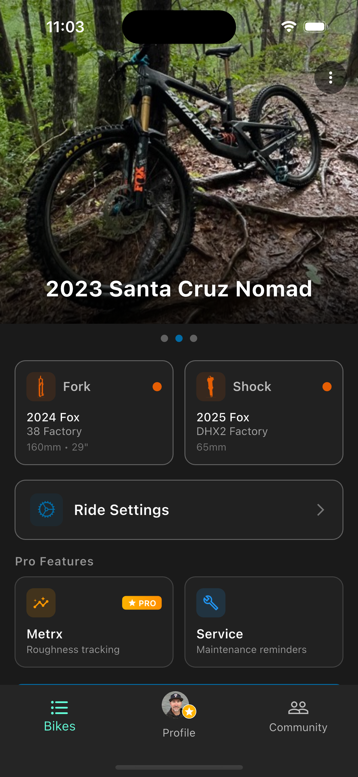 Santa Cruz Nomad settings