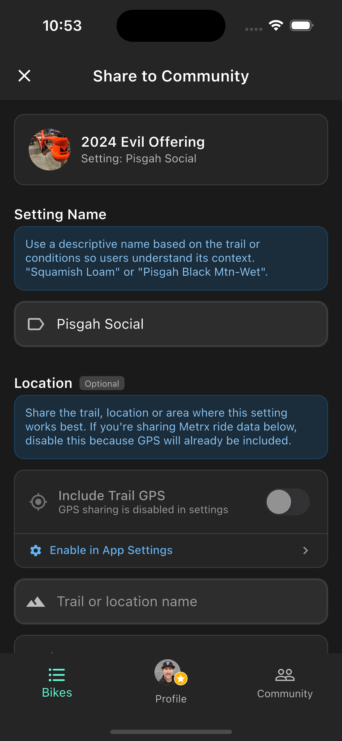 Pisgah social share setting
